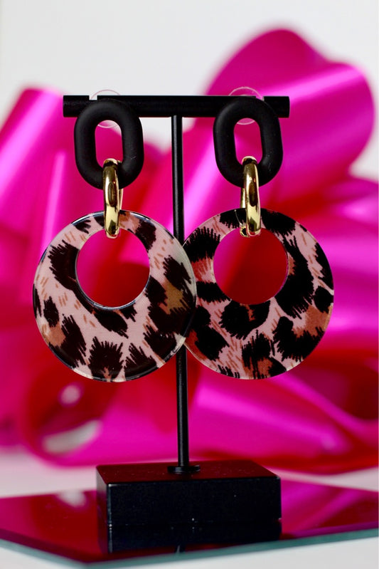 Vintage Leopard Drop Earrings
